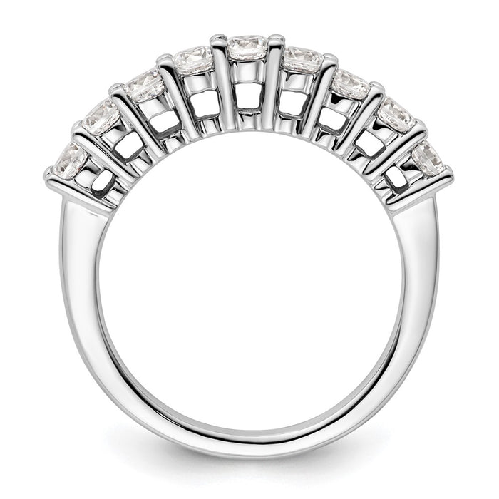 Buy Exclusive 14K White Gold 1 Carat Round Diamond Band - Stylish 9-Stone Setting-2