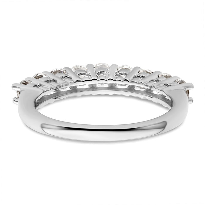 Buy Exclusive 14K White Gold 1 Carat Round Diamond Band - Stylish 9-Stone Setting-5
