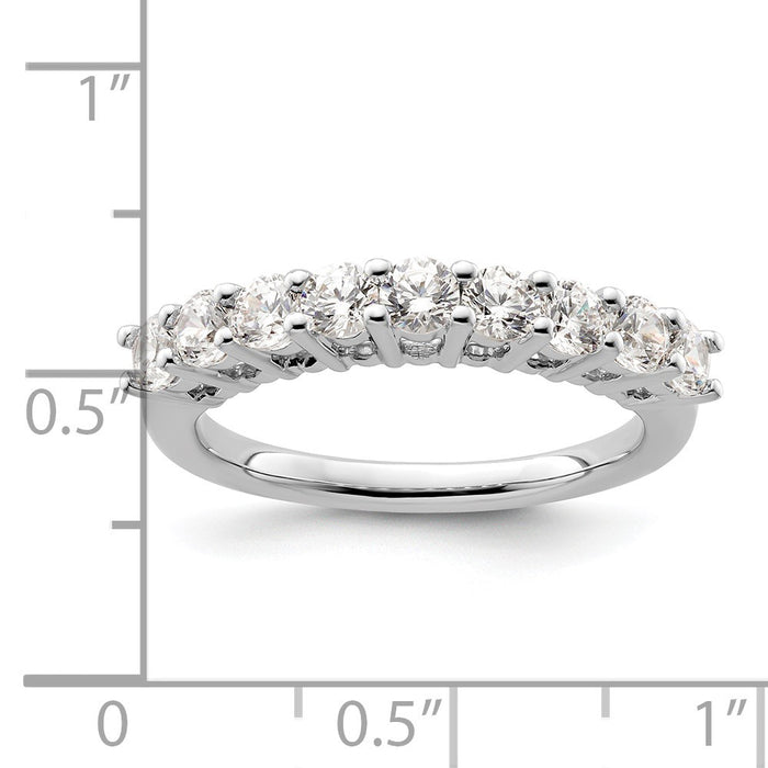 Buy Exclusive 14K White Gold 1 Carat Round Diamond Band - Stylish 9-Stone Setting-7