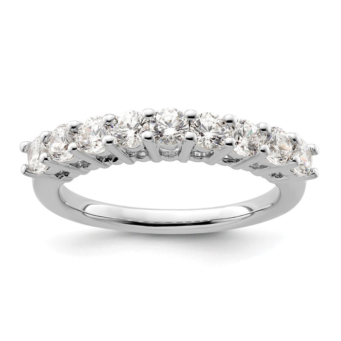 Buy Exclusive 14K White Gold 1 Carat Round Diamond Band - Stylish 9-Stone Setting-1