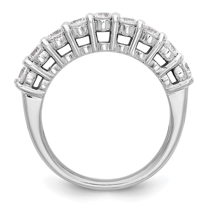 High-Quality 14K White Gold Diamond Band Setting for 9 Round 3.2mm Diamonds-2