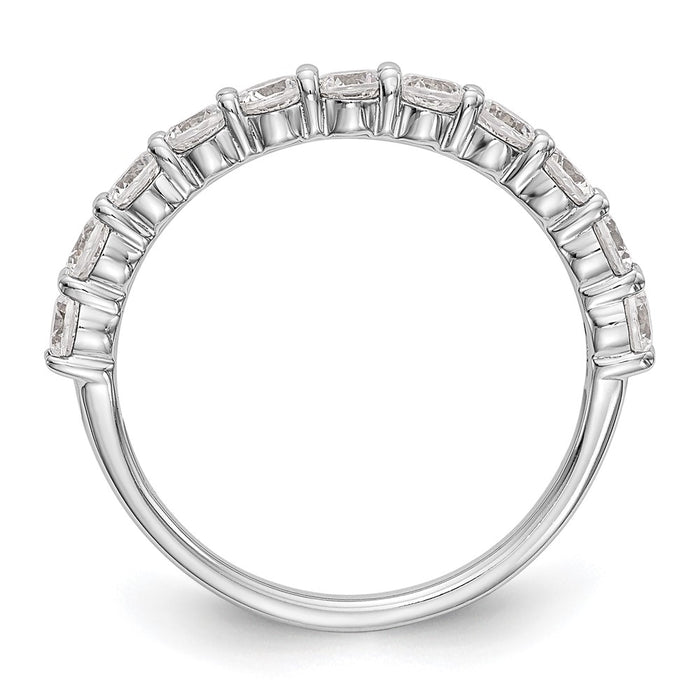 Order 14K White Gold 1 Carat Diamond Band - Stylish 11 Stone Ring-2