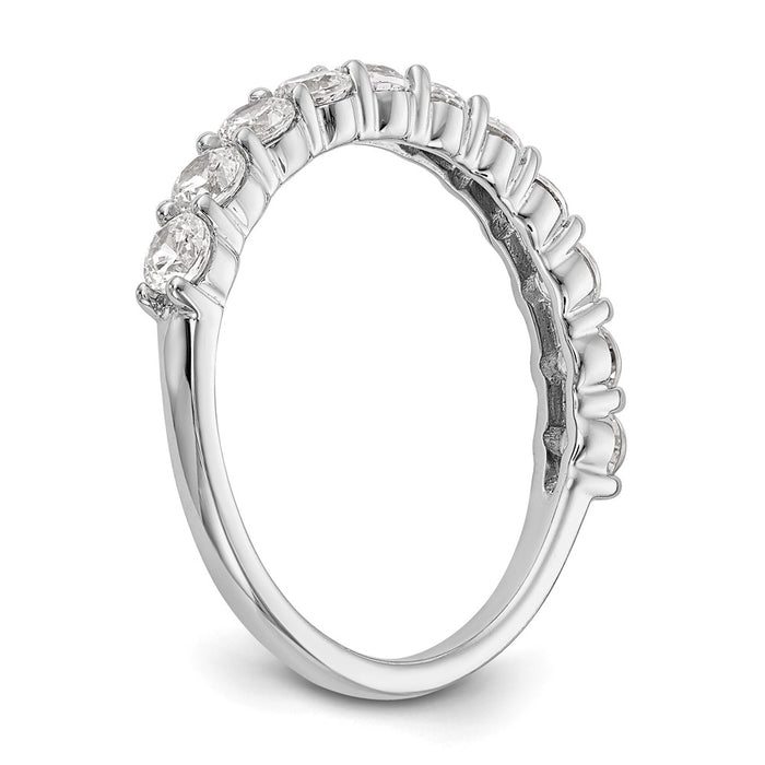 Order 14K White Gold 1 Carat Diamond Band - Stylish 11 Stone Ring-6