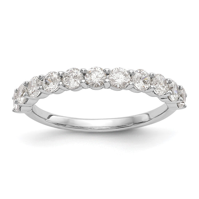 Order 14K White Gold 1 Carat Diamond Band - Stylish 11 Stone Ring-1