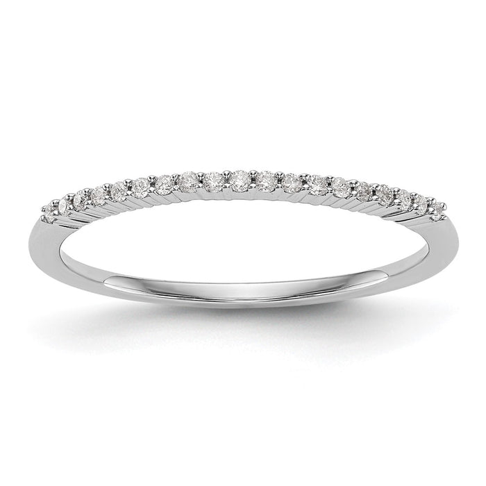 Exclusive 14K White Gold Diamond Band - 1/10 Carat, Stylish Luxury Jewelry-1