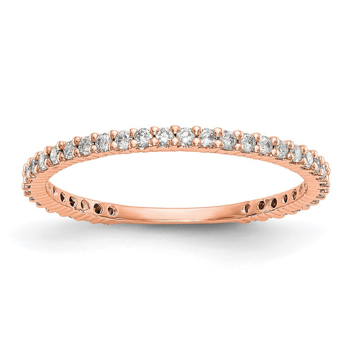 Exclusive 14K Rose Gold Wedding Band - 1/3 Carat Diamonds at Value Price!-1