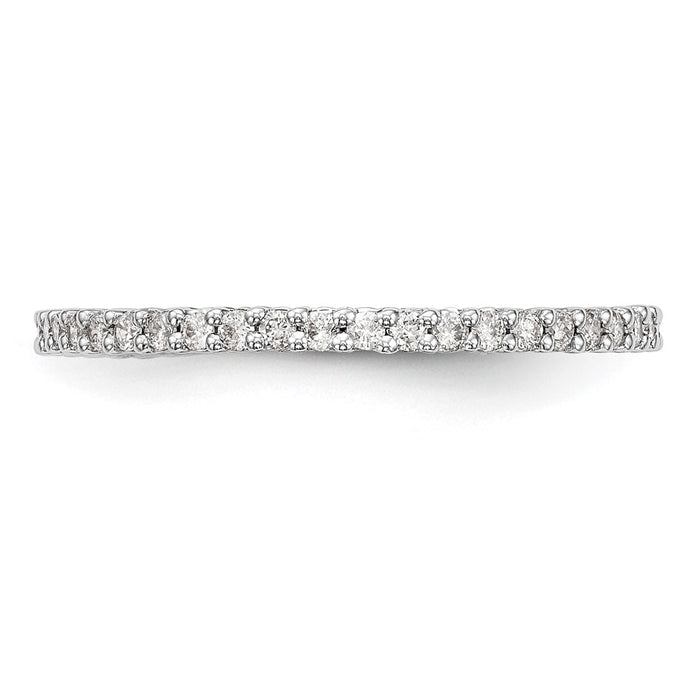 Buy Stylish 14K White Gold Wedding Band with 1/3 Carat Diamonds - Affordable!-4