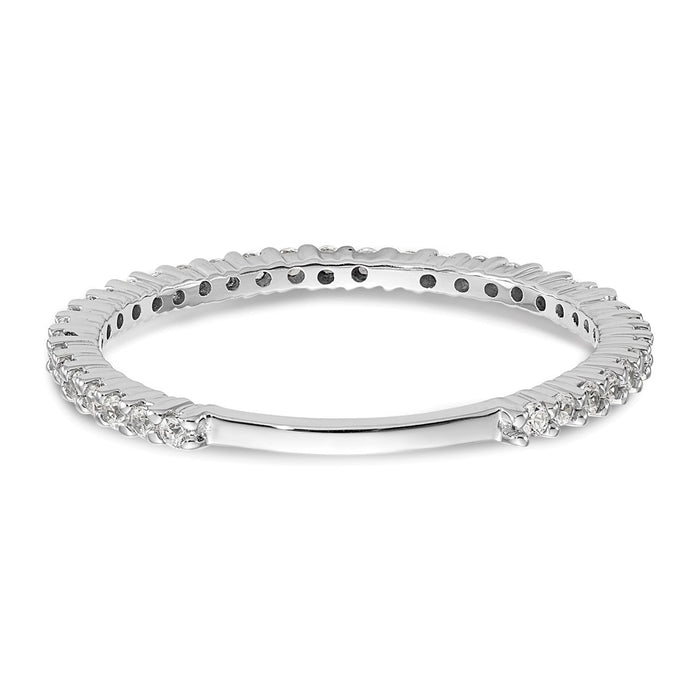 Buy Stylish 14K White Gold Wedding Band with 1/3 Carat Diamonds - Affordable!-5