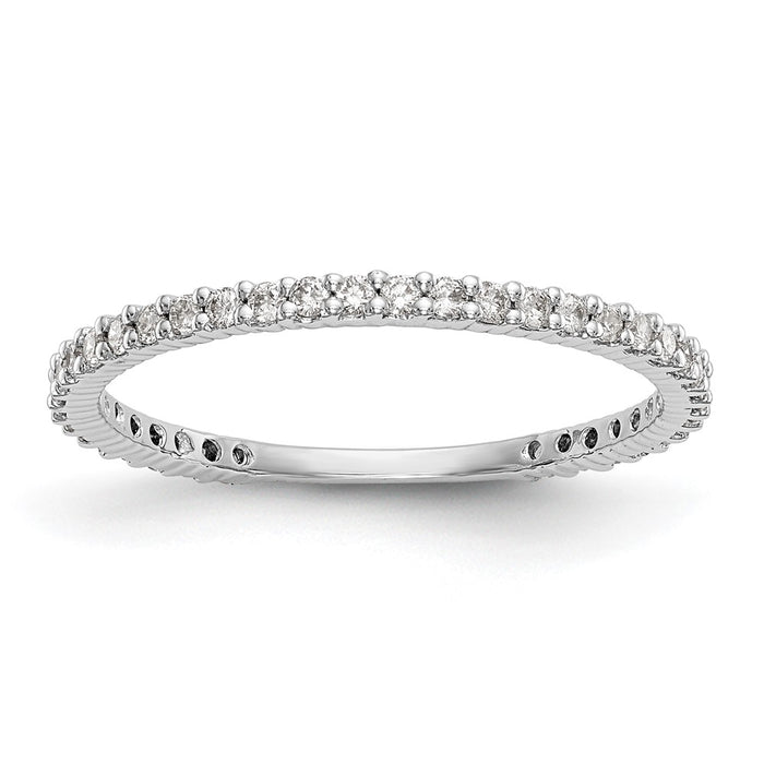 Buy Stylish 14K White Gold Wedding Band with 1/3 Carat Diamonds - Affordable!-1
