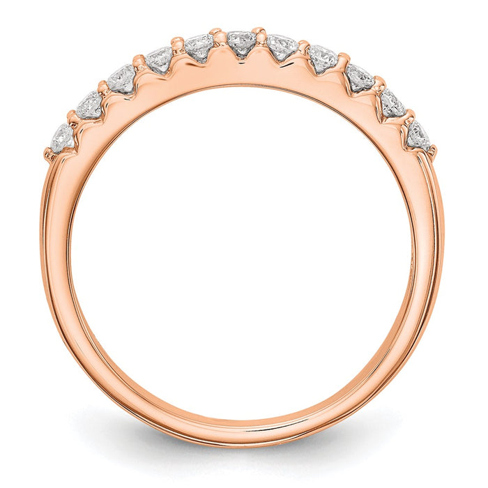 High-Quality 14K Rose Gold 11-Stone Diamond Band, 1/3 Carat - Stylish Value!-2