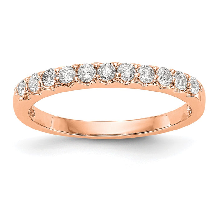 High-Quality 14K Rose Gold 11-Stone Diamond Band, 1/3 Carat - Stylish Value!-1