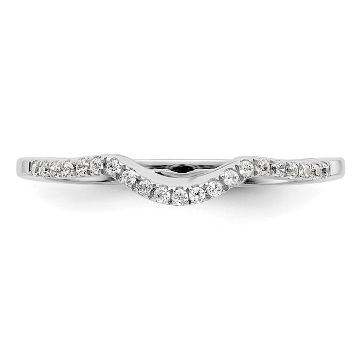 Buy Stylish 14K White Gold Wedding Band with 1/10 Carat Diamond Accents-4