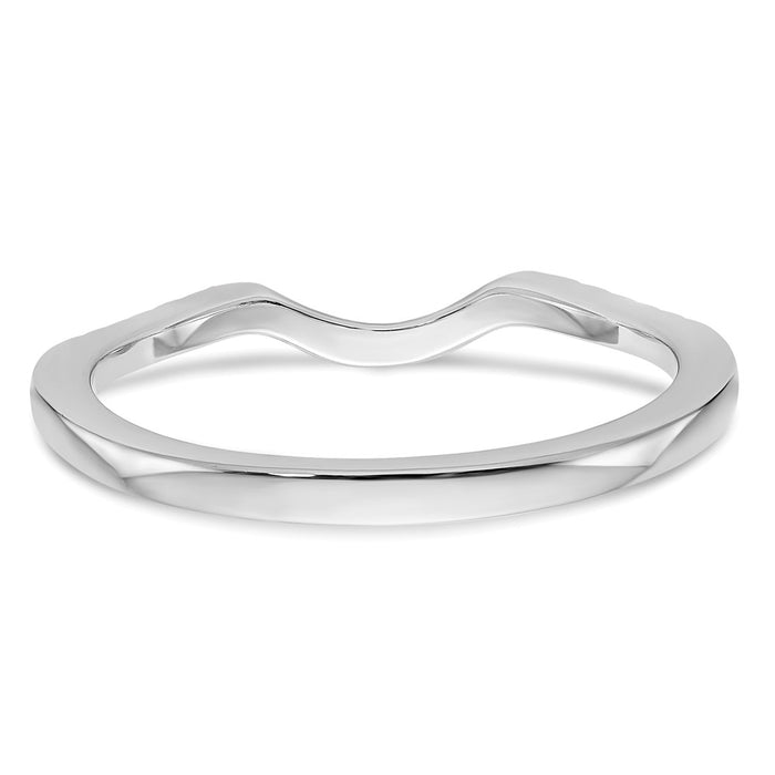 Buy Stylish 14K White Gold Wedding Band with 1/10 Carat Diamond Accents-5