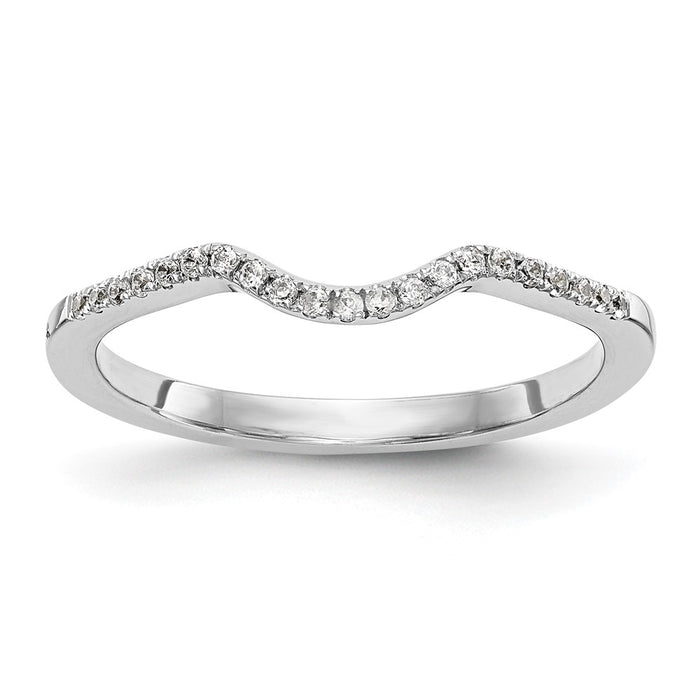 Buy Stylish 14K White Gold Wedding Band with 1/10 Carat Diamond Accents-1