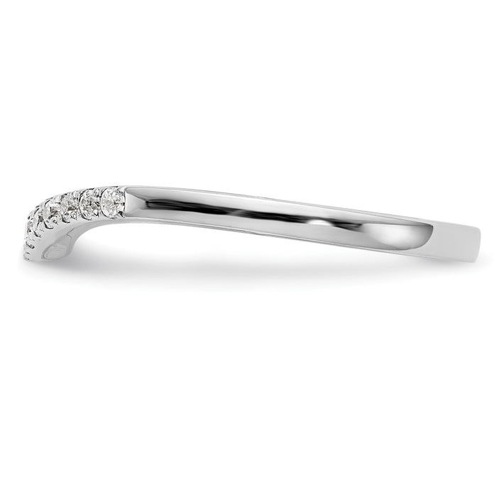 High-Quality 14K White Gold Wedding Band with 1/8 Carat Diamonds - Stylish Value-3