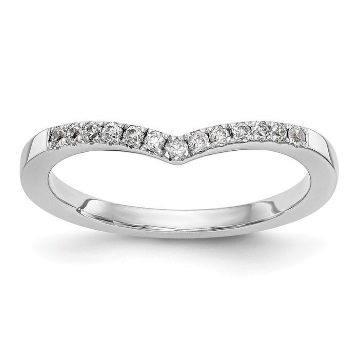 High-Quality 14K White Gold Wedding Band with 1/8 Carat Diamonds - Stylish Value-1