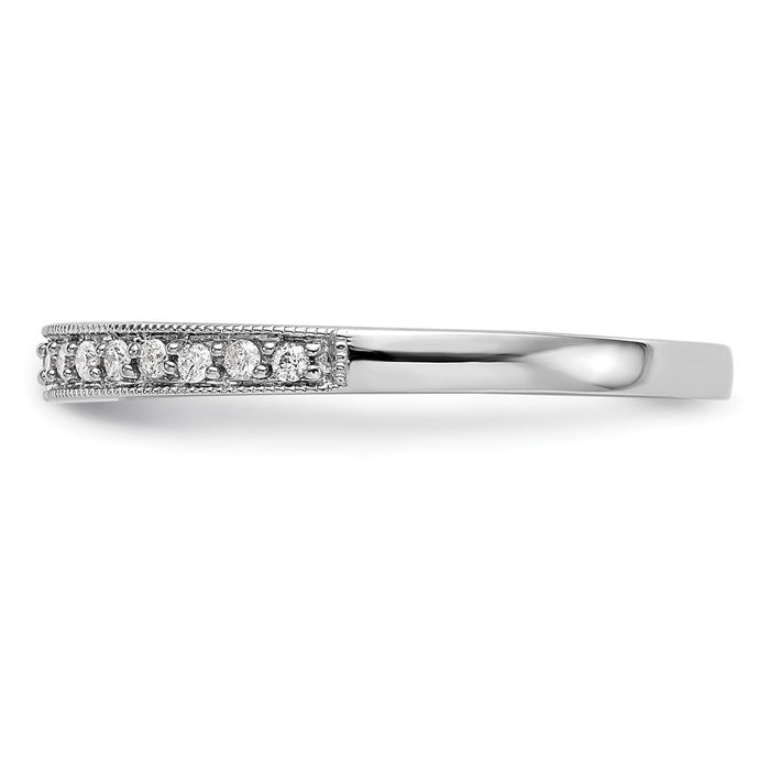 Buy Stylish 14K White Gold Diamond Wedding Band, 1/10 Carat Total Weight-3