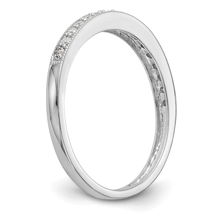Buy Stylish 14K White Gold Diamond Wedding Band, 1/10 Carat Total Weight-6