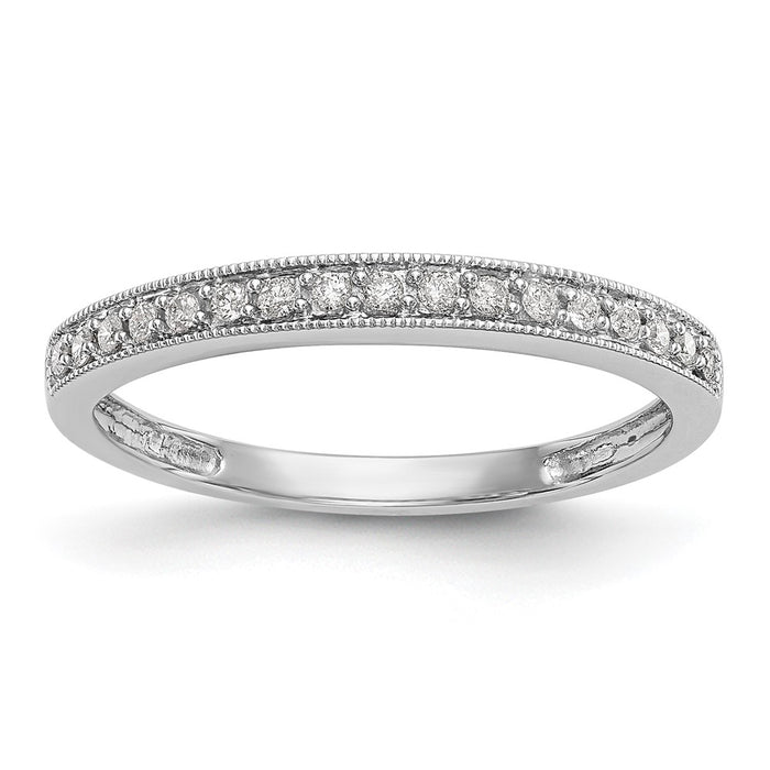 Buy Stylish 14K White Gold Diamond Wedding Band, 1/10 Carat Total Weight-1