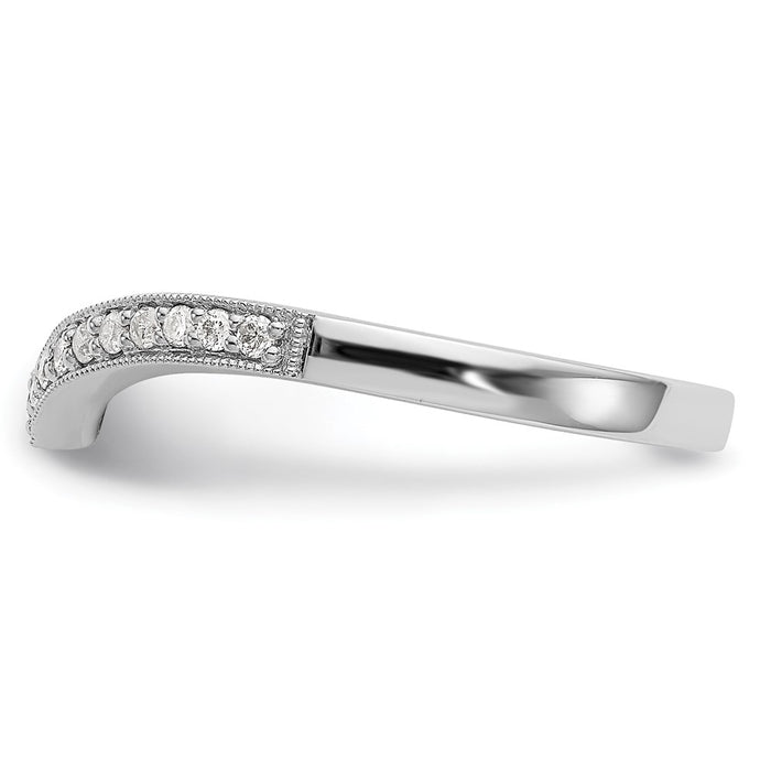 Buy High-quality 14K White Gold Wedding Band with 1/8 Carat Diamonds - Stylish Value-3