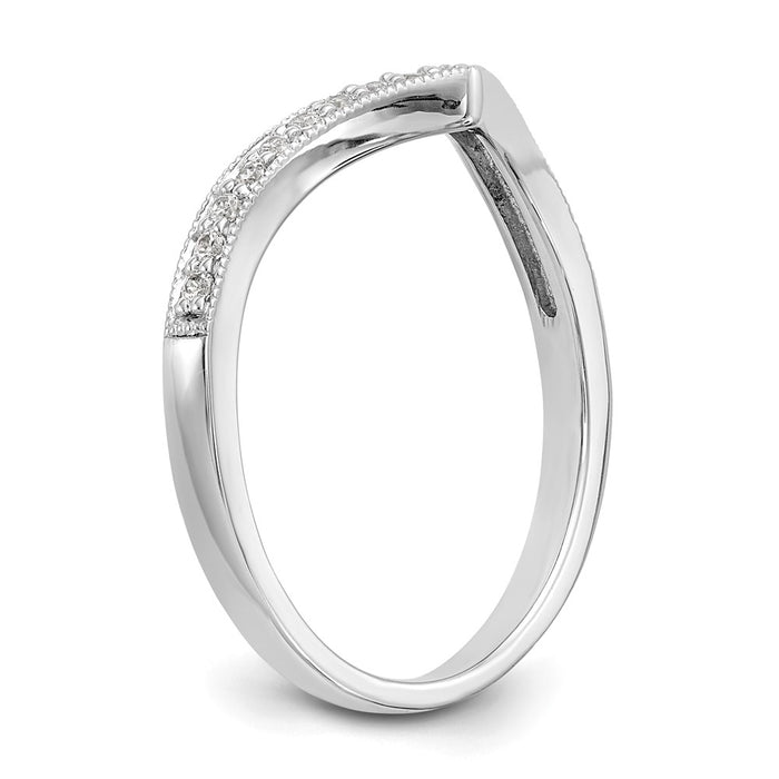 Buy High-quality 14K White Gold Wedding Band with 1/8 Carat Diamonds - Stylish Value-6