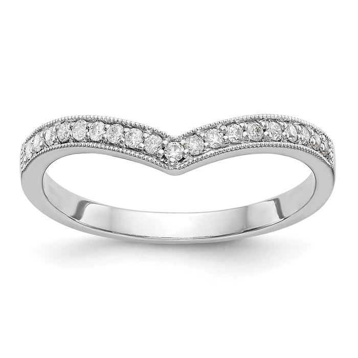 Buy High-quality 14K White Gold Wedding Band with 1/8 Carat Diamonds - Stylish Value-1