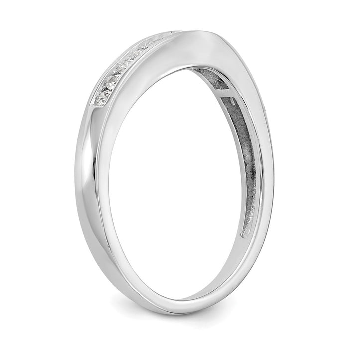 Buy Exclusive 14K White Gold Wedding Band with 1/5 Carat Diamonds - Stylish Design-6
