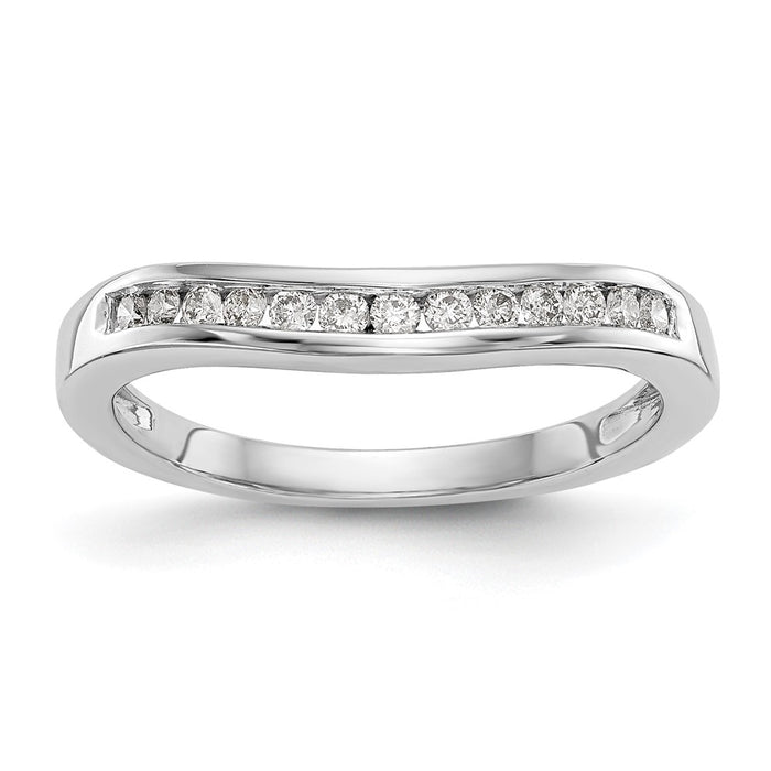 Buy Exclusive 14K White Gold Wedding Band with 1/5 Carat Diamonds - Stylish Design-1