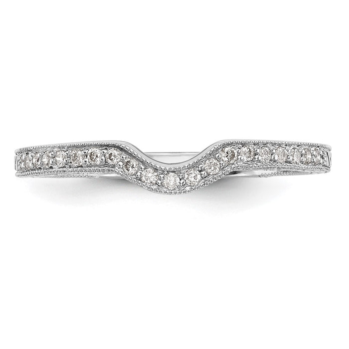 Buy 14K White Gold Contoured Wedding Band with 1/8 Carat Diamonds - Luxury Value-4