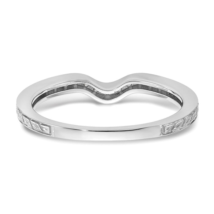 Buy 14K White Gold Contoured Wedding Band with 1/8 Carat Diamonds - Luxury Value-5