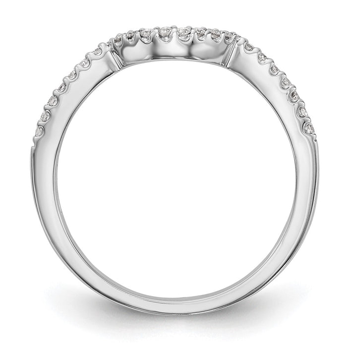 High-Quality 14K White Gold Wedding Band with 1/6 Carat Diamonds - Stylish Value-2