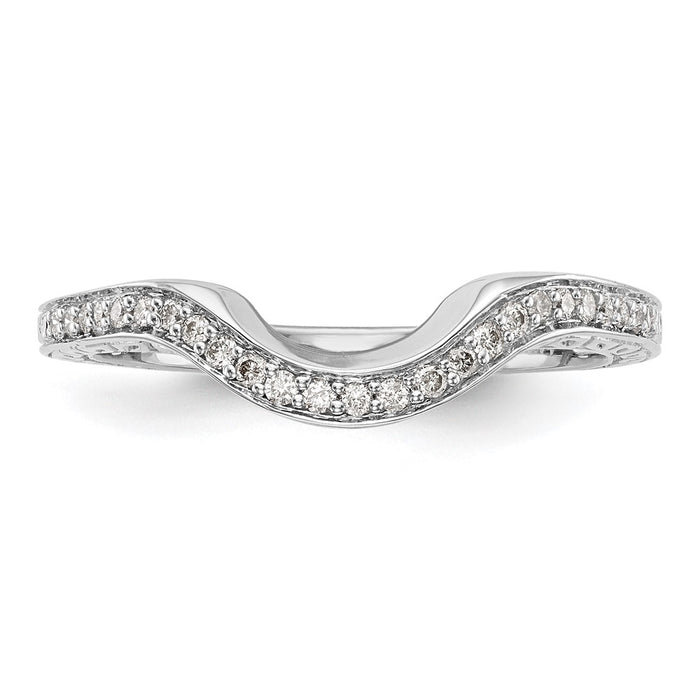 Exclusive 14K White Gold Wedding Band with 1/8 Carat Diamonds - Stylish Value-4