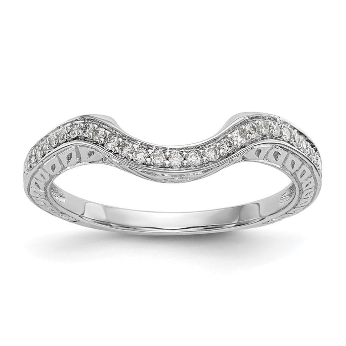 Exclusive 14K White Gold Wedding Band with 1/8 Carat Diamonds - Stylish Value-1