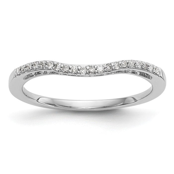 Buy Stylish 14K White Gold Contoured Wedding Band with 1/15 Carat Diamond-1