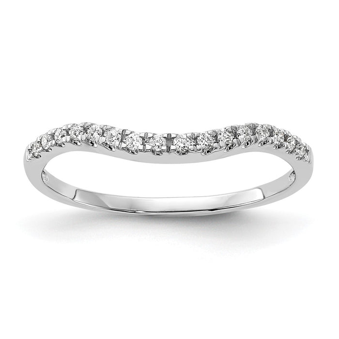 Buy 14K White Gold Wedding Band with 1/10 Carat Diamond Accent - Stylish Value!-1