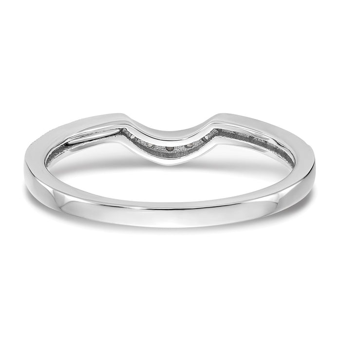 Buy Stylish 14K White Gold Contoured Wedding Band - 1/5 Carat Diamond Value-5
