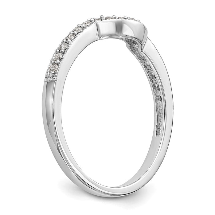 Buy Stylish 14K White Gold Contoured Wedding Band - 1/5 Carat Diamond Value-6
