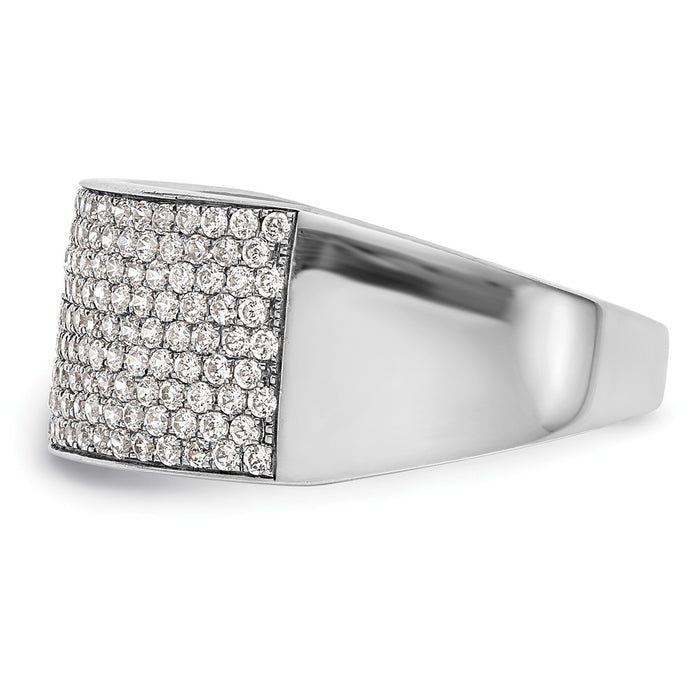 Buy Stylish 14K White Gold Micro Pave Diamond Band - 1 Carat Total Weight-3