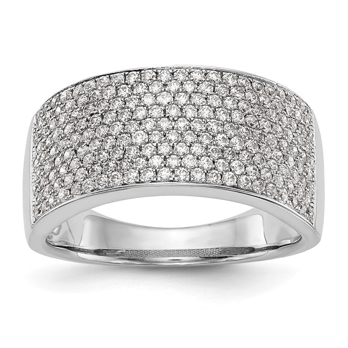 Buy Stylish 14K White Gold Micro Pave Diamond Band - 1 Carat Total Weight-1