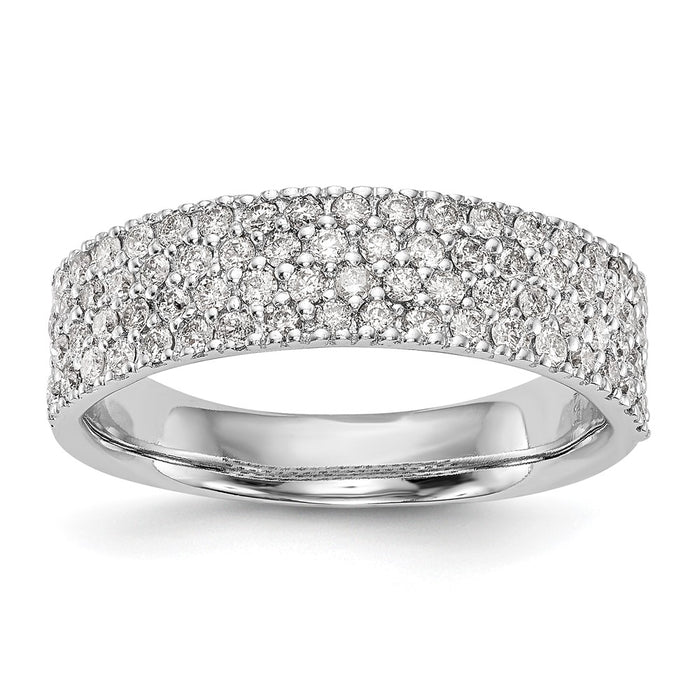Buy Stylish 14K White Gold Micro Pave Diamond Band - 'C' Quality, Affordable Price-1