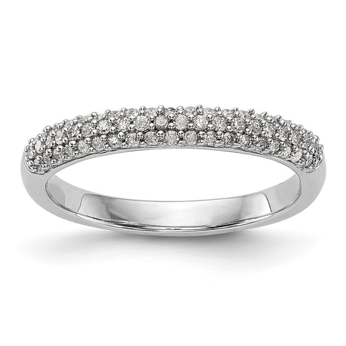 Buy Stylish 14K White Gold Micro Pave Diamond Band for 20 x 1.0mm Stones-1