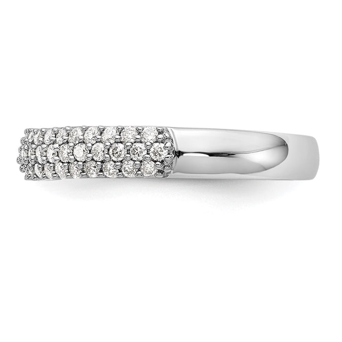 Buy Stylish 14K White Gold Micro Pave Diamond Band - 1/2 Carat Value!-3