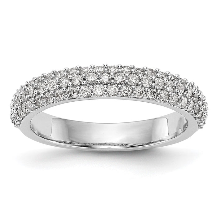 Buy Stylish 14K White Gold Micro Pave Diamond Band - 1/2 Carat Value!-1