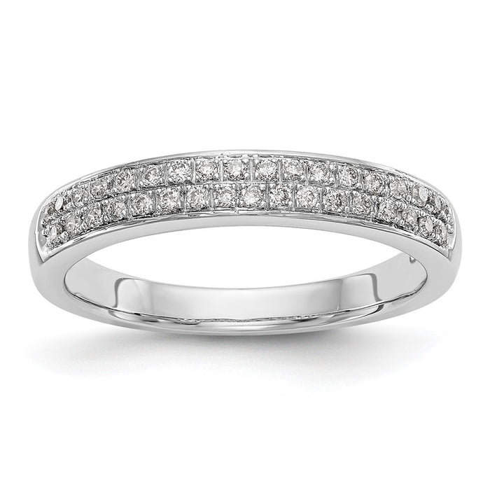 Exclusive 14K White Gold Micro Pave Diamond Band, 1/5 Carat, Stylish Value-1