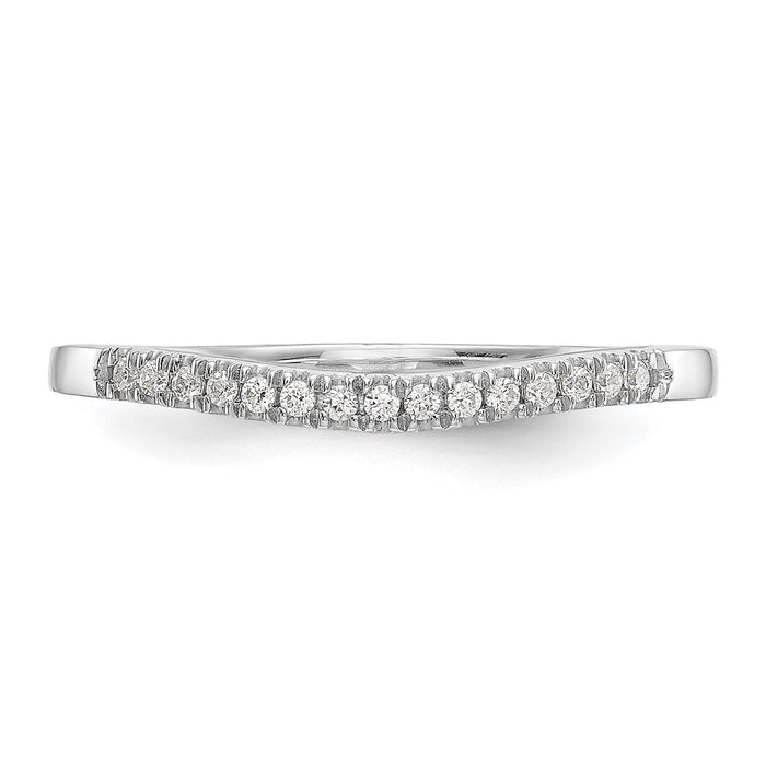 Designer 14K White Gold Wedding Band Set with 1/5 Carat Diamonds - Stylish Value Pair-4