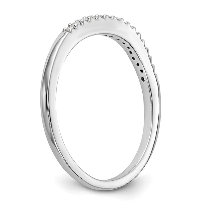 Designer 14K White Gold Wedding Band Set with 1/5 Carat Diamonds - Stylish Value Pair-6