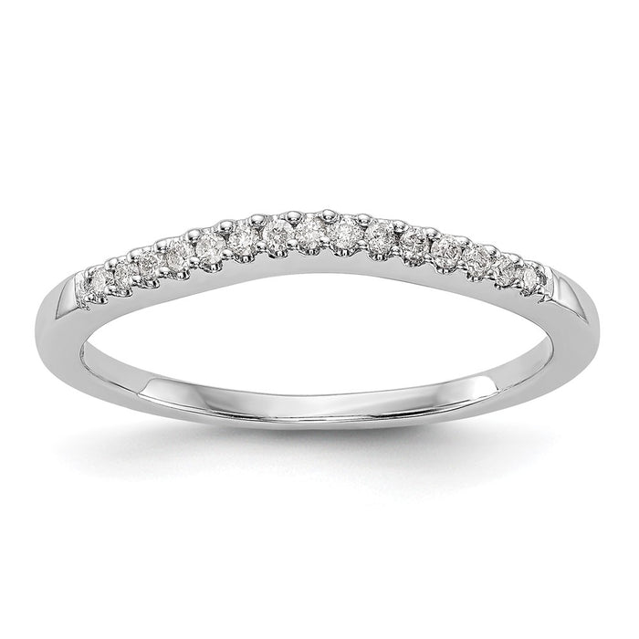 Designer 14K White Gold Wedding Band Set with 1/5 Carat Diamonds - Stylish Value Pair-7