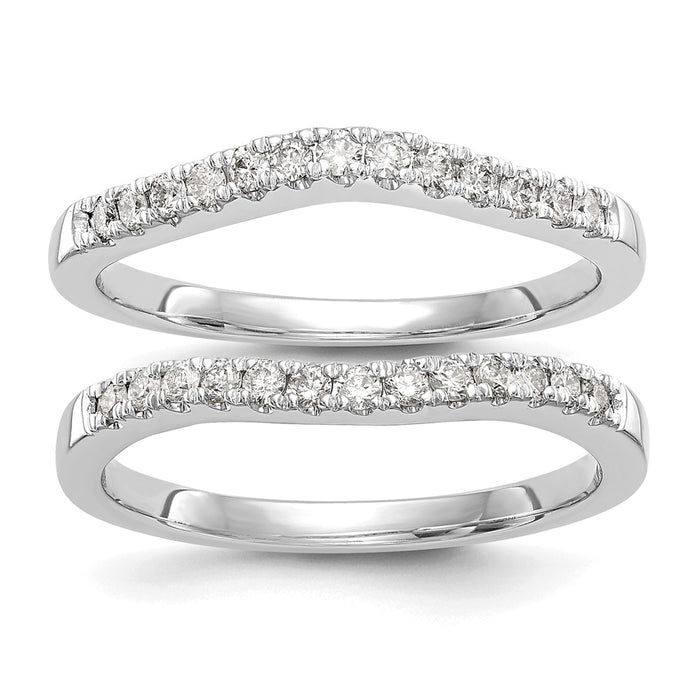 Exclusive 14K White Gold Wedding Band Set with 1/3 Carat Diamonds - Affordable Value-1