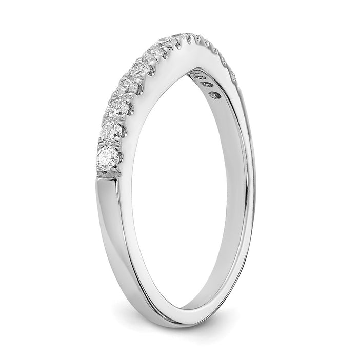 High-quality 14K White Gold Wedding Band Set with 5/8 Carat Diamonds - Stylish Pair of 2-6