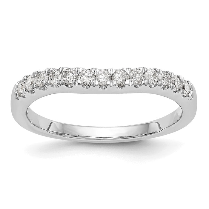 High-quality 14K White Gold Wedding Band Set with 5/8 Carat Diamonds - Stylish Pair of 2-7